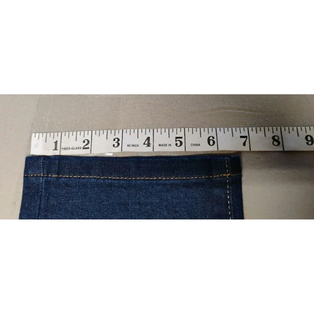 Wonder Nation Size 14 Girls Adjustable Dark Blue Denim Jeans Straight Leg